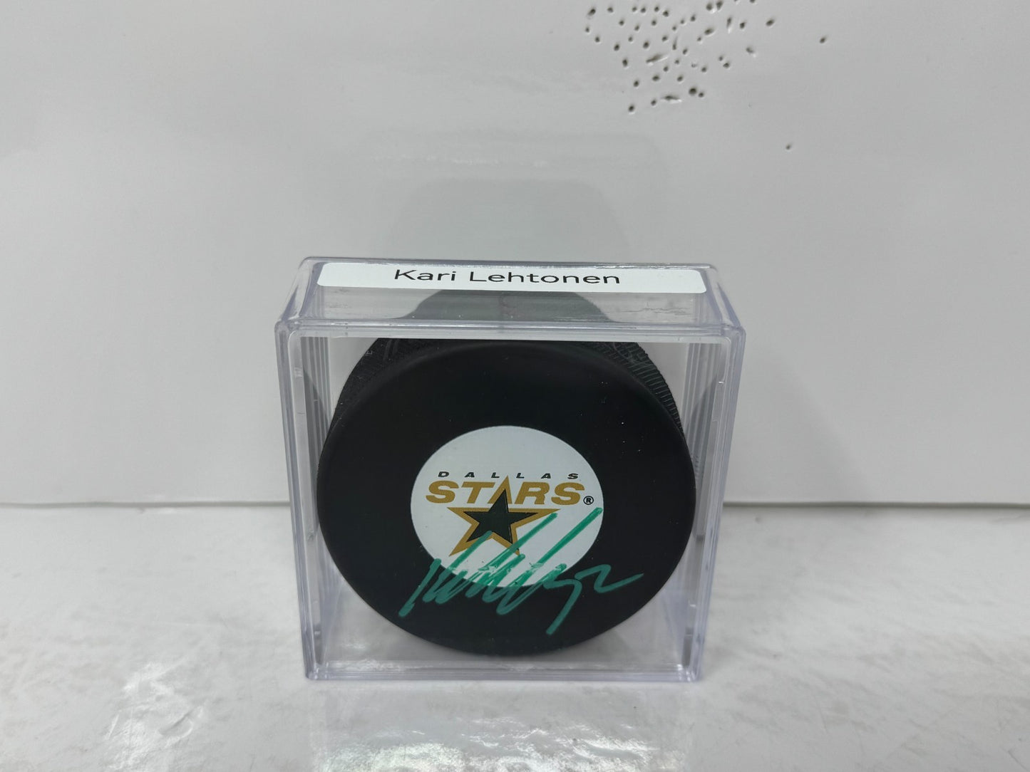 Kari Lehtonen Dallas Stars Signed NHL Autograph Puck Green Auto