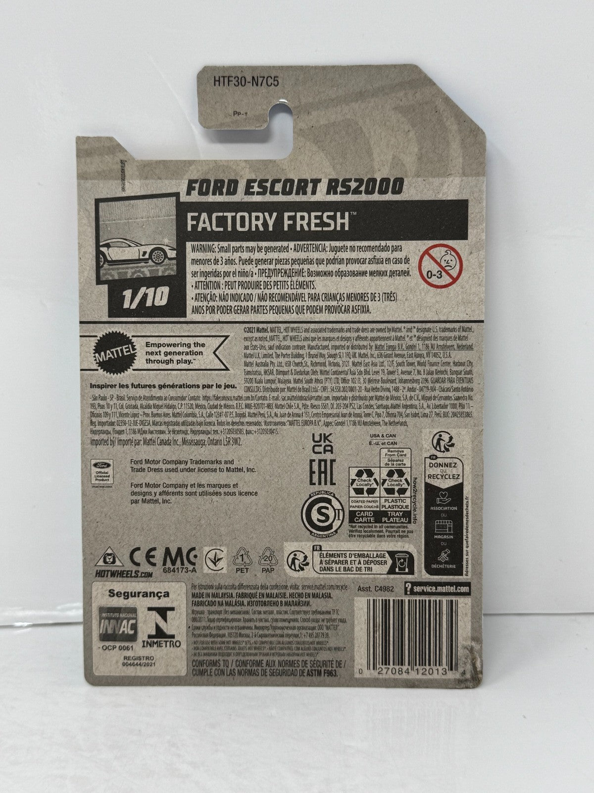 Hot Wheels Super Treasure Hunt Ford Escort RS2000 Factory Fresh 1:64 Diecast