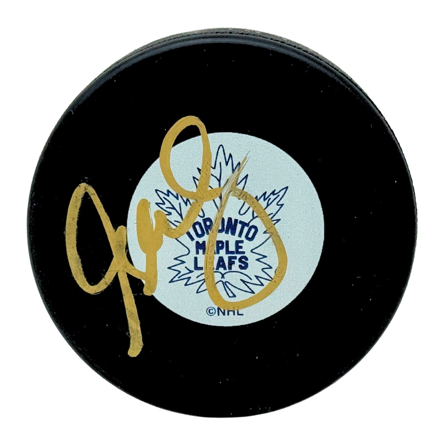 Glenn Healy Toronto Maple Leafs Signed NHL Autograph Puck Gold Auto
