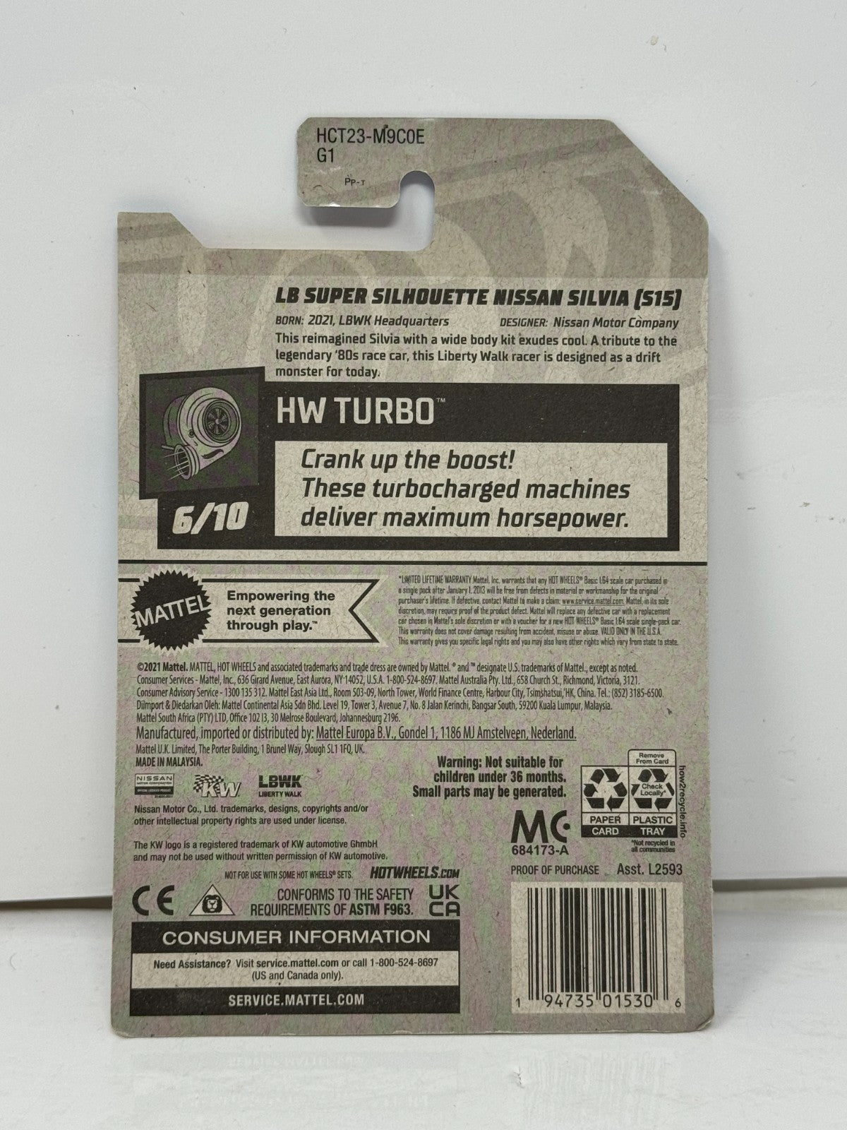 Hot Wheels HW Turbo LB Super Silhouette Nissan Silvia (S15) JDM 1:64 Diecast