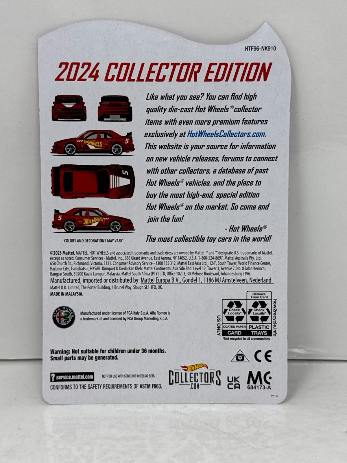 Hot Wheels Alfa Romeo 155 V6 Ti 2024 Collector Edition 1:64 Diecast