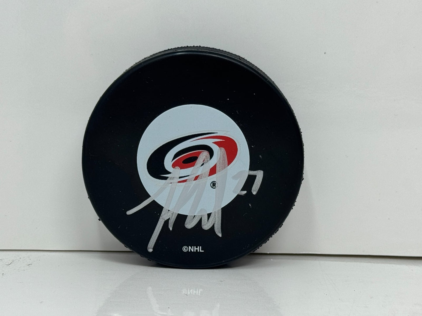 Jared Staal Carolina Hurricanes Signed NHL Autograph Puck Silver Auto COA TNT