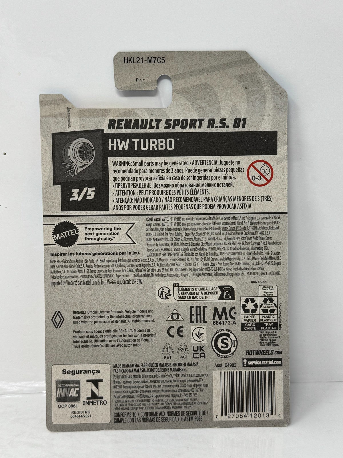 Hot Wheels Super Treasure Hunt Renault Sport R.S. 01 HW Turbo 1:64 Diecast