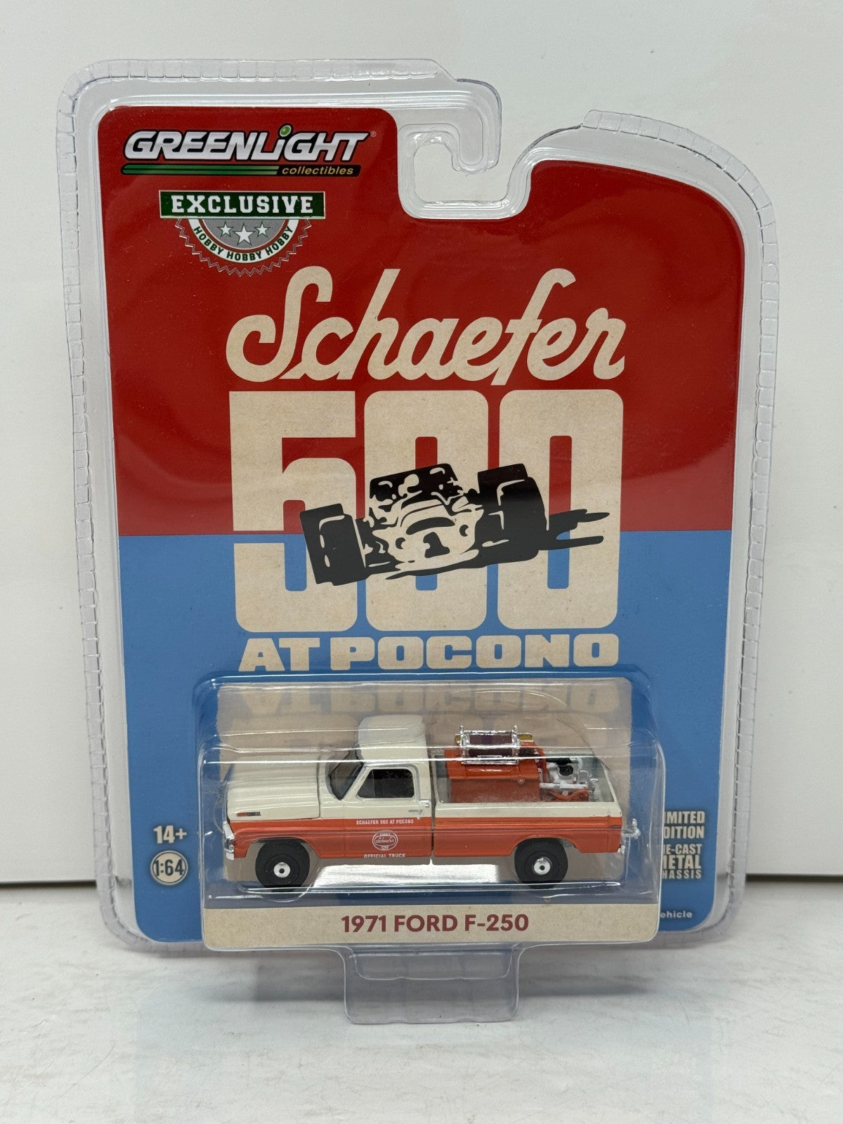 Greenlight 1971 Ford F-250 Schaefer 500 At Pocono 1:64 Diecast