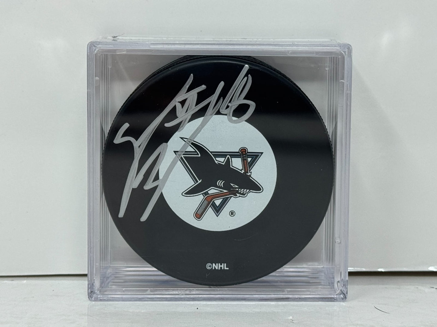 Steve Bernier San Jose Sharks Signed NHL Autograph Puck Silver Auto