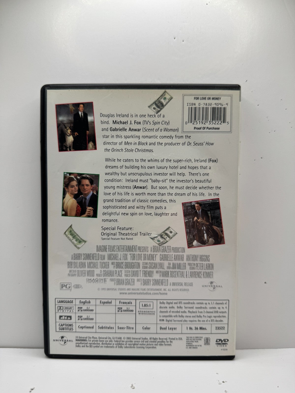 For Love or Money (DVD) Michael J Fox Romance Comedy