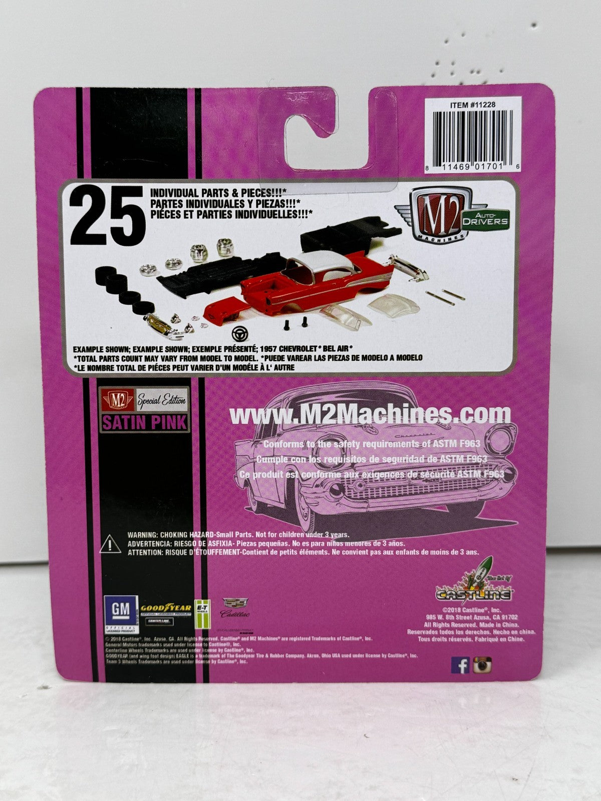 M2 Machines 1957 Chevrolet Bel Air Satin Pink Special Edition 1:64 Diecast