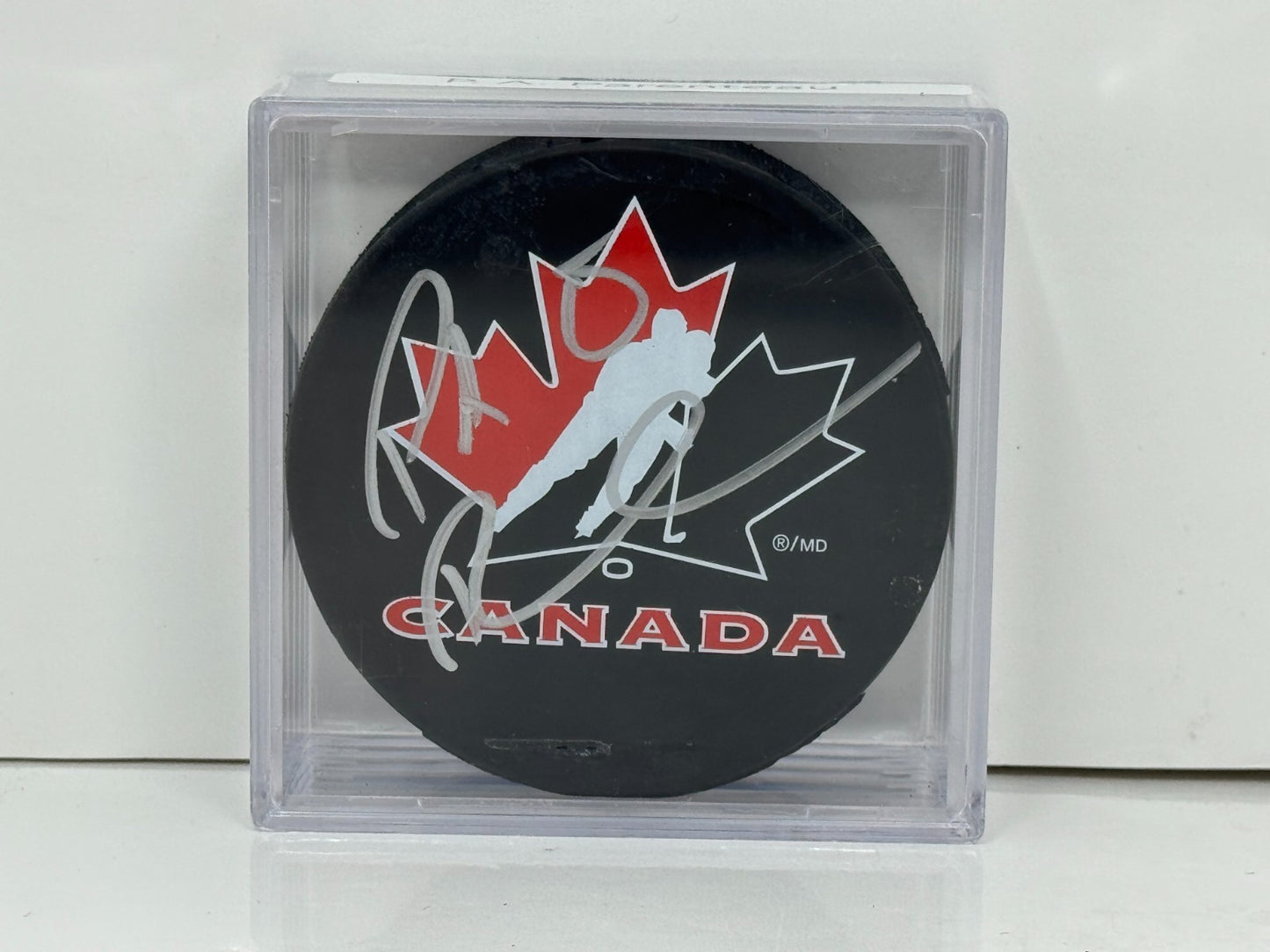 P.A. Parenteau Team Canada Signed NHL Autograph Puck Silver Auto