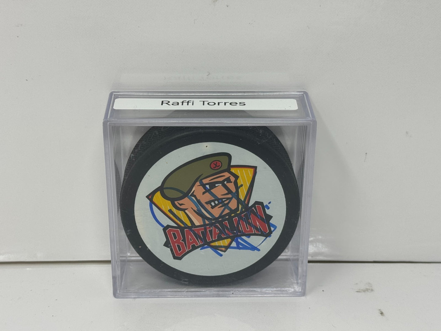 Raffi Torres Brampton Battalion Signed OHL Autograph Puck Blue Auto