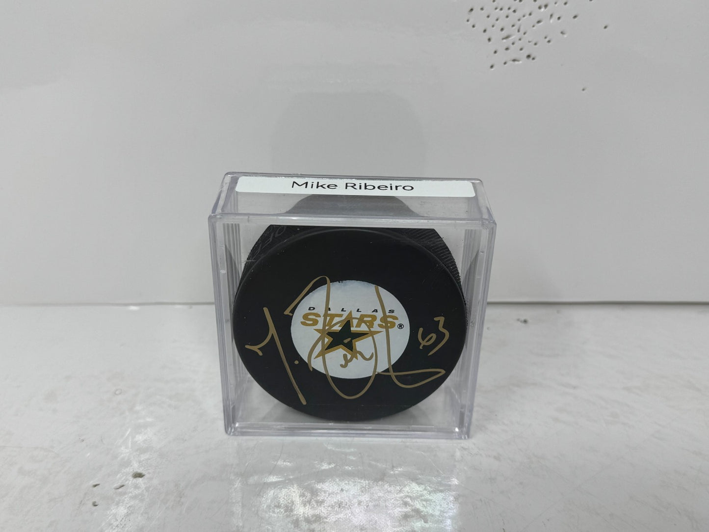 Mike Ribeiro Dallas Stars Signed NHL Autograph Puck Gold Auto