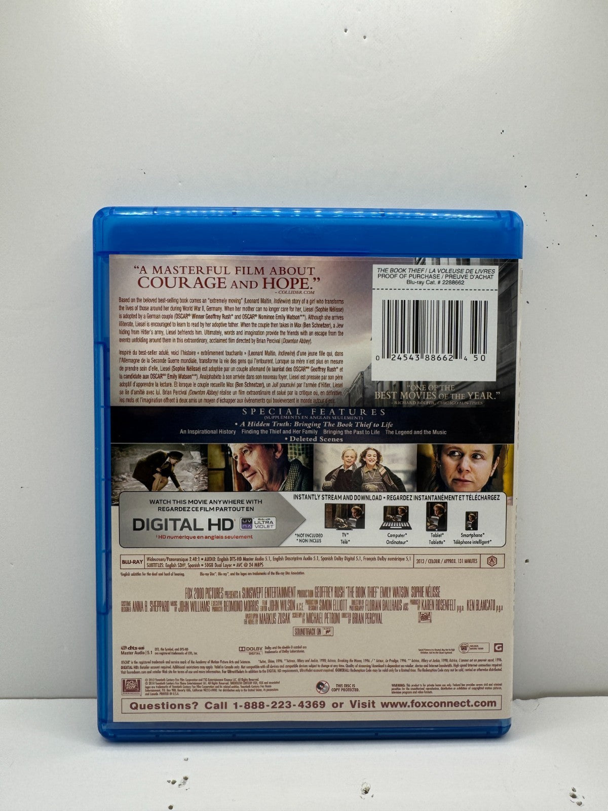 The Book Thief (Blu-ray) Sophie Nelisse Drama Good Condition!!!