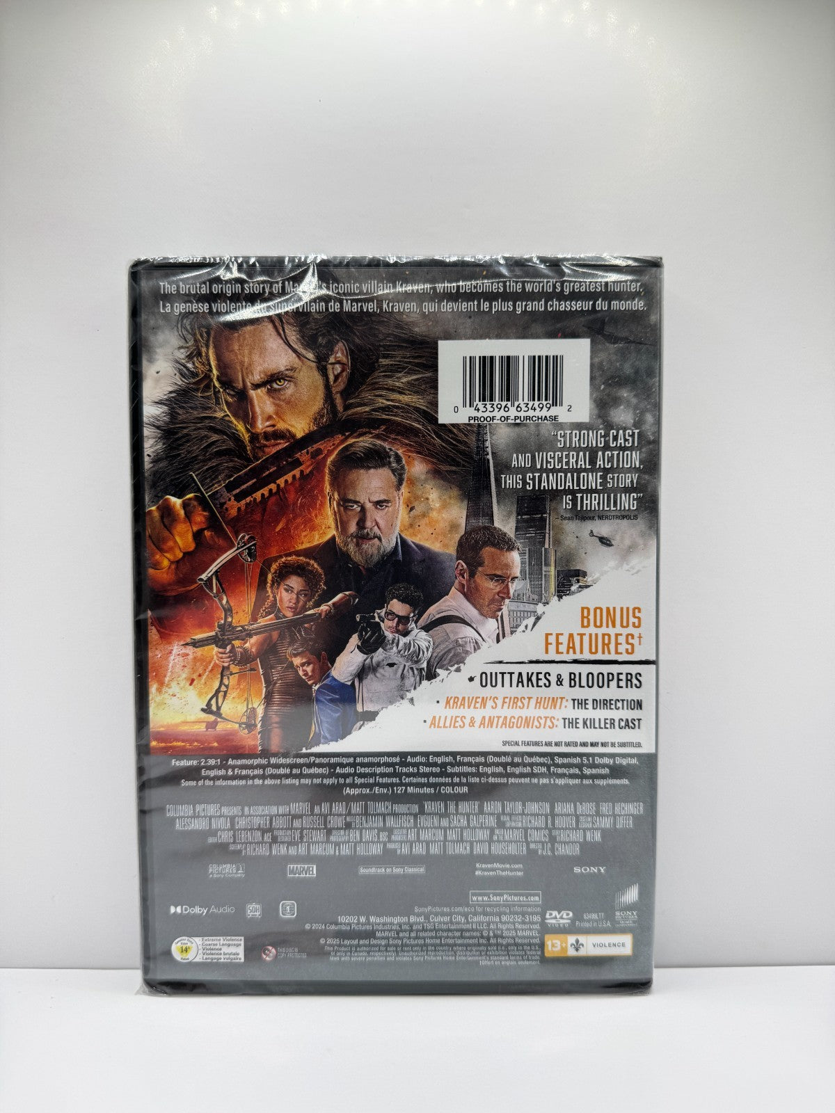 Kraven the Hunter (DVD) Aaron Taylor-Johnson Action Marvel New and Sealed!!!