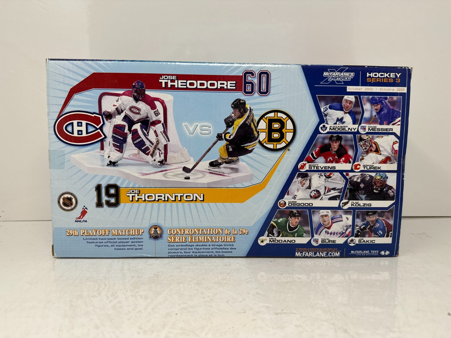 Mcfarlane NHL Jose Theodore Montreal vs Joe Thornton Boston 2-Pack Figure
