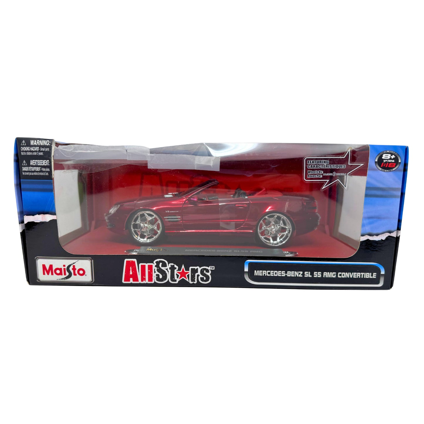 Maisto All Stars Mercedes-Benz SL55 AMG Convertible 1:18 Diecast Blingz Wheels