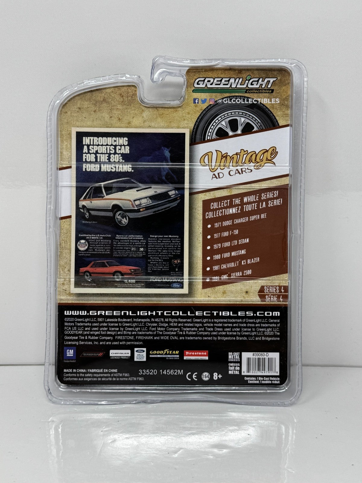 Greenlight Vintage Ad Cars 1980 Ford Mustang 1:64 Diecast