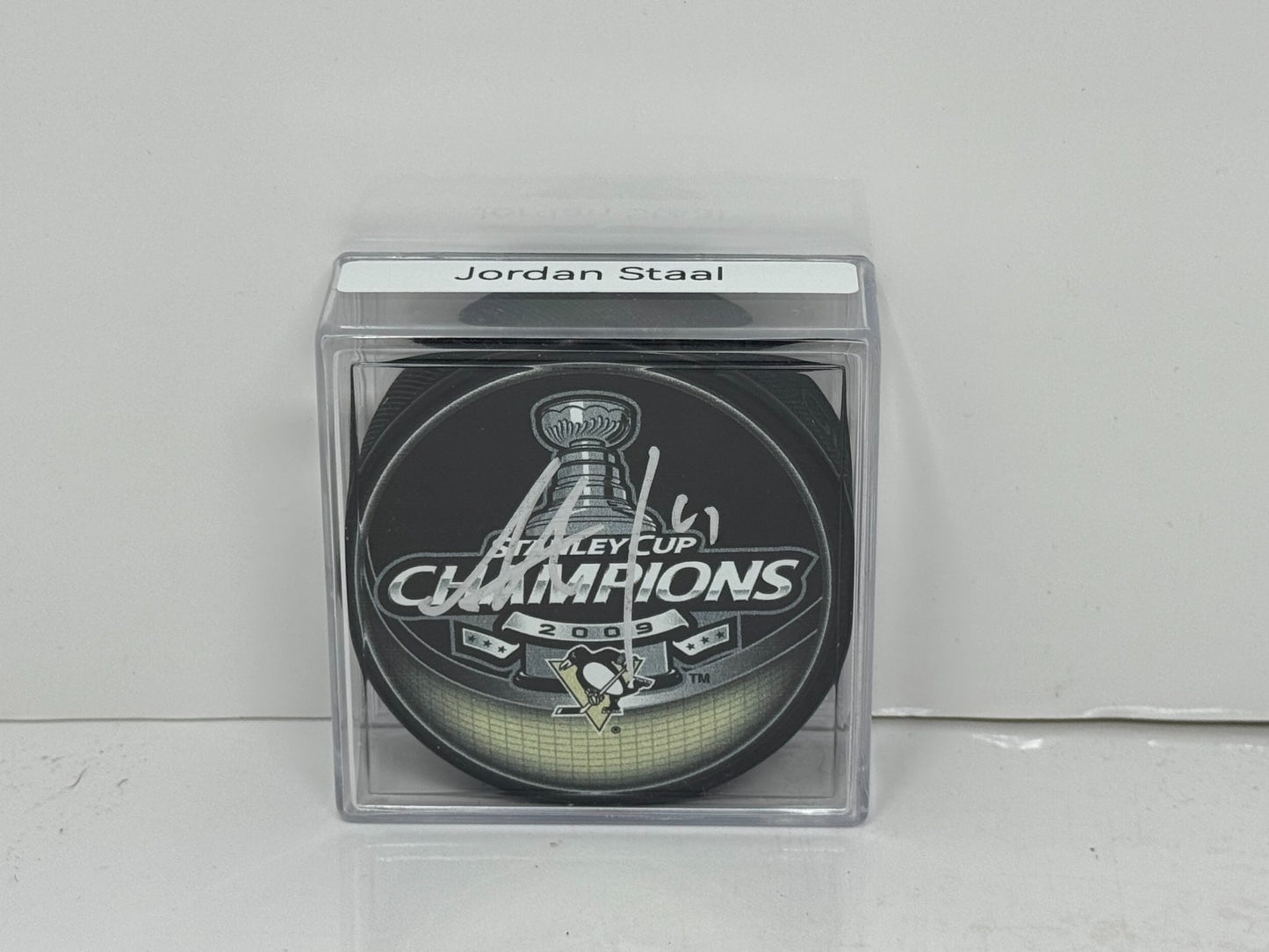 Jordan Staal Pittsburgh Penguins Signed NHL Autograph Puck Silver Auto