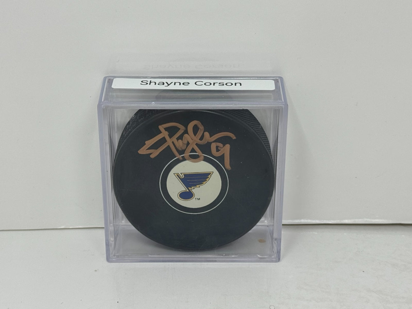 Shayne Corson St. Louis Blues Signed NHL Autograph Puck Gold Auto