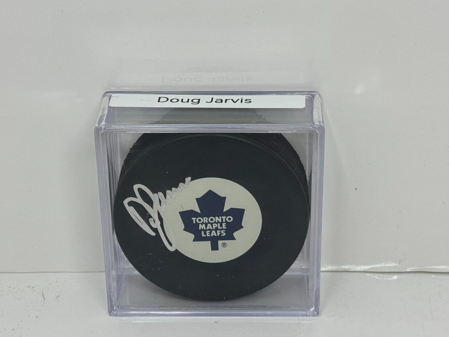 Doug Jarvis Toronto Maple Leafs Signed NHL Autograph Puck Silver Auto