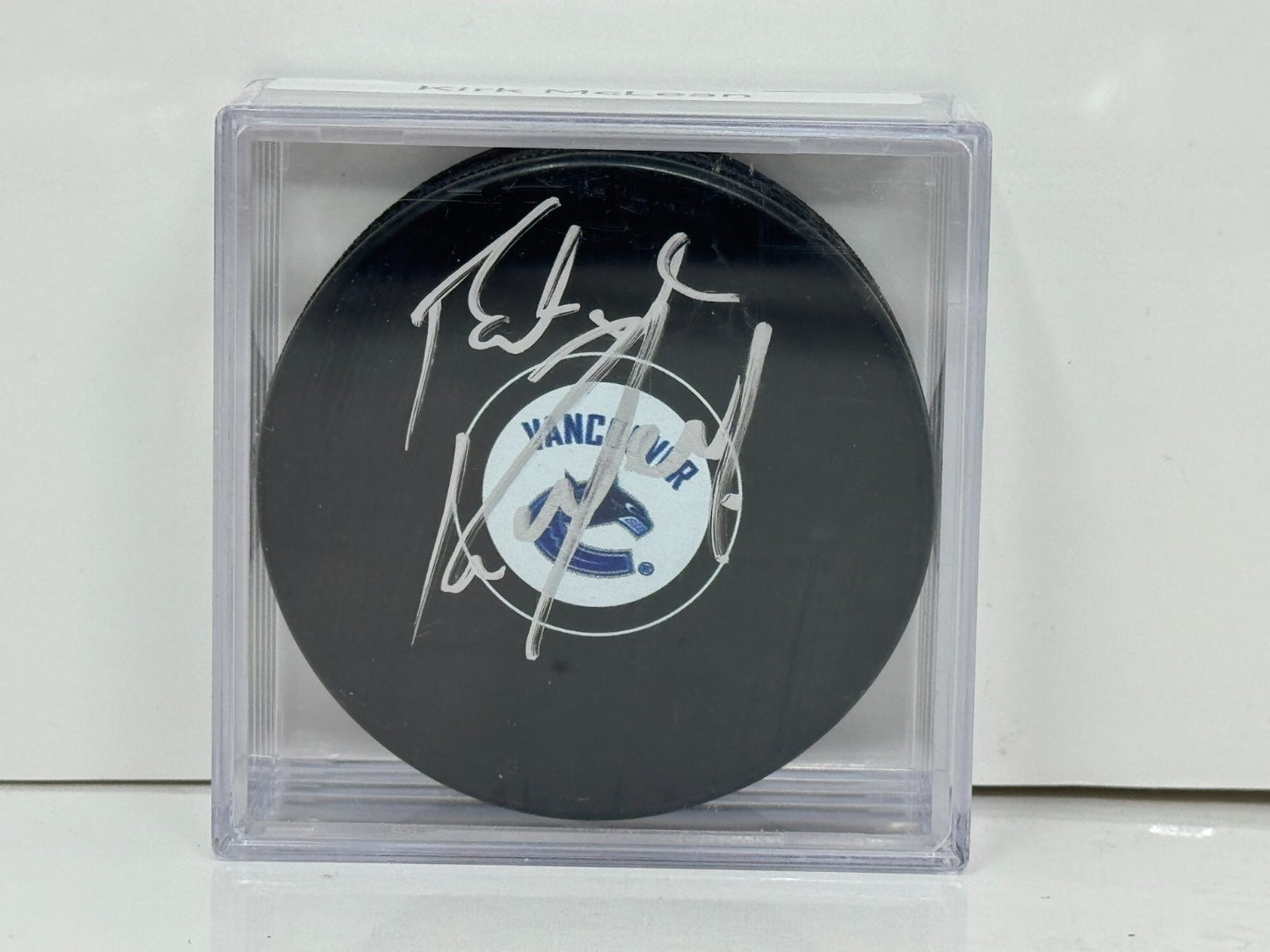 Kirk McLean Vancouver Canucks Signed NHL Autograph Puck Silver Auto