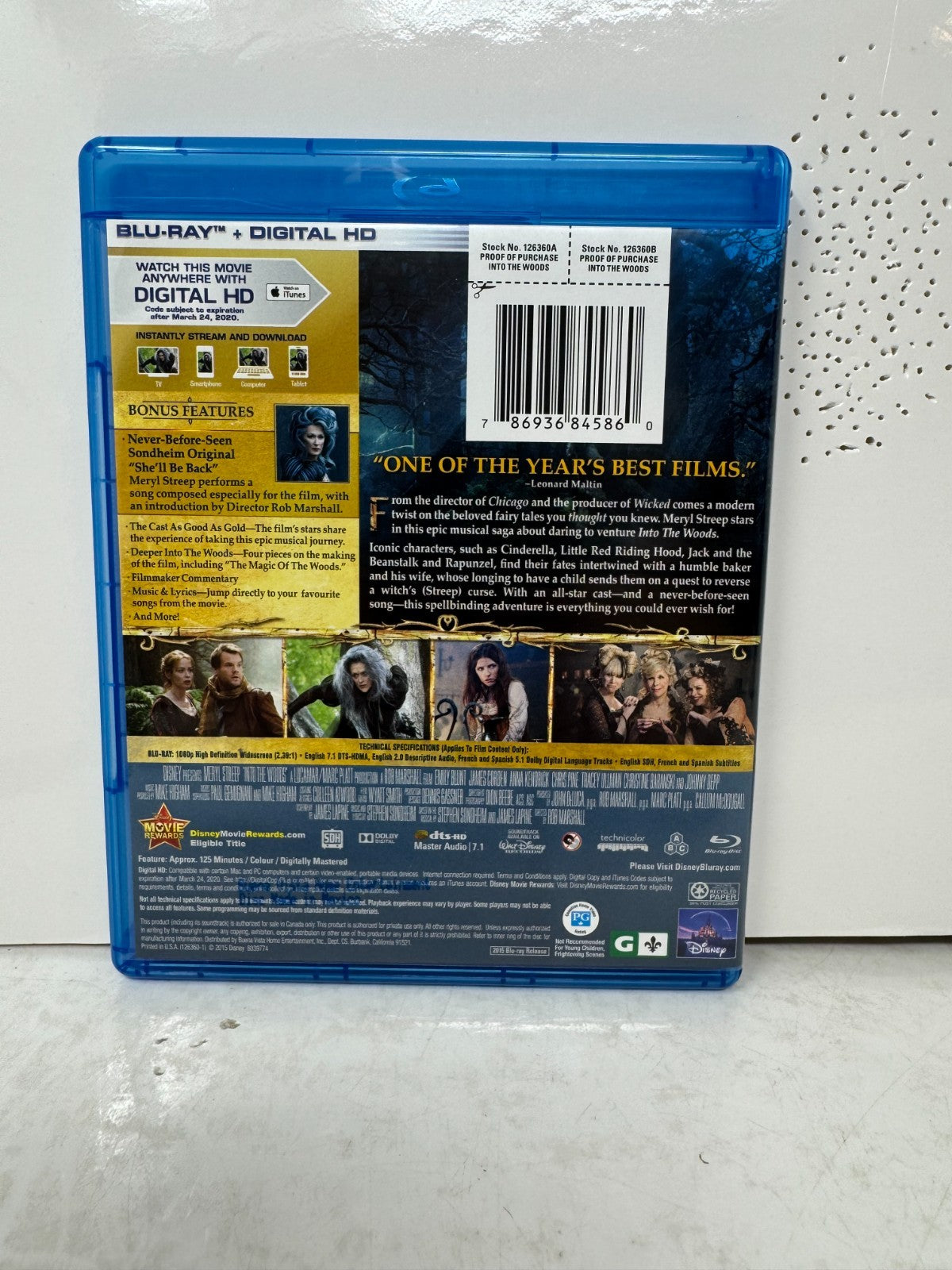 Into the Woods (Blu-ray) Disney Meryl Streep Musical Fantasy Movie