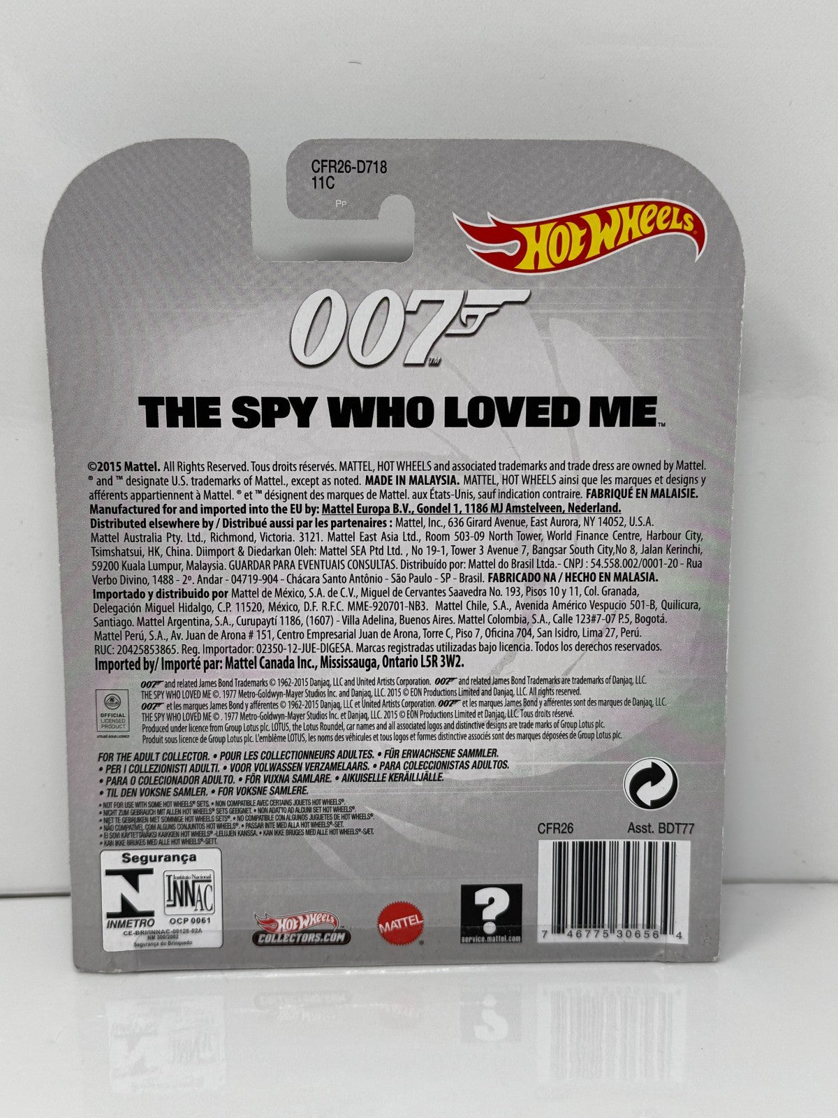 Hot Wheels Retro Entertainment The Spy Who Loved Me Lotus Esprit S1 1:64 Diecast