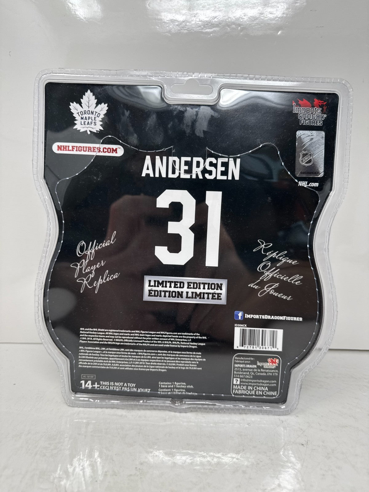 Imports Dragon NHL Frederik Andersen Toronto Maple Leafs Limited Edition Figure