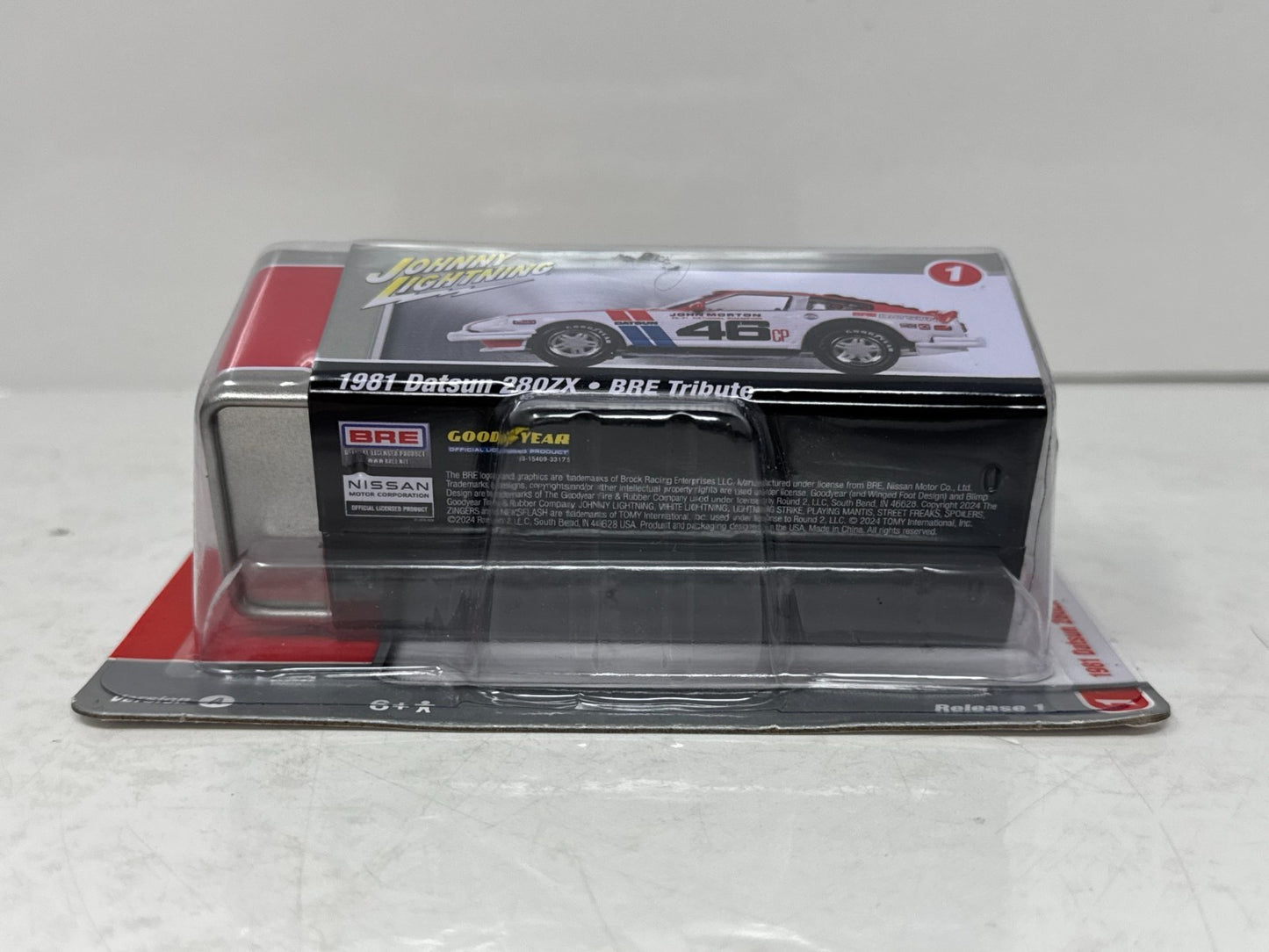Johnny Lightning 1981 Datsun 280ZX Bre Tribute 1:64 Diecast White & Red