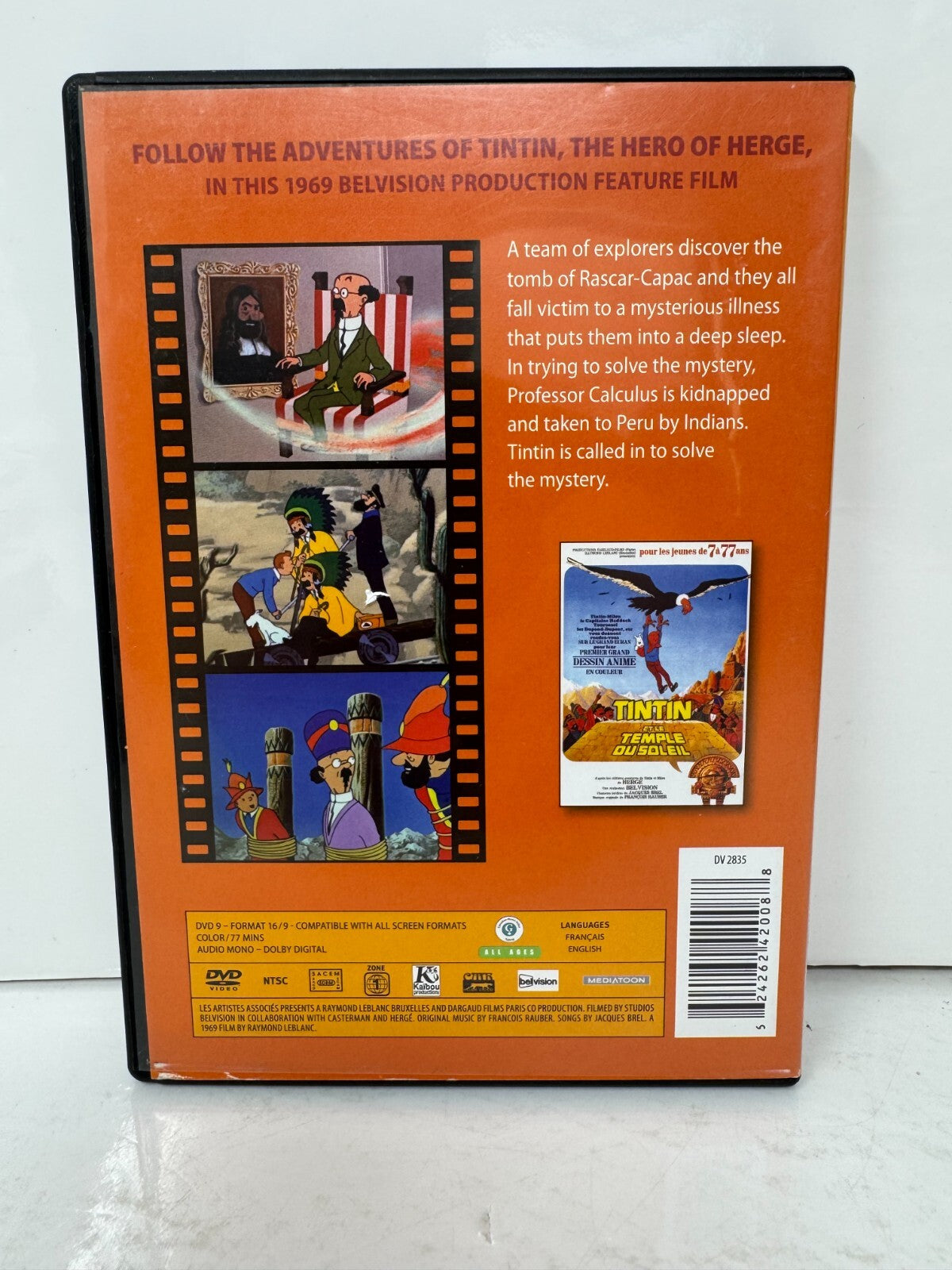 Tintin: Prisoners of the Sun (DVD) Kids Cartoon Good Condition!!!