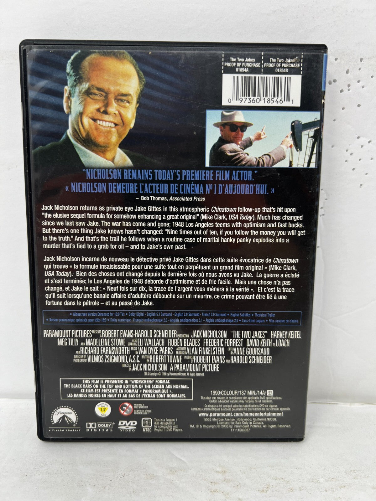 The Two Jakes (DVD) Thriller Good Condition!!!