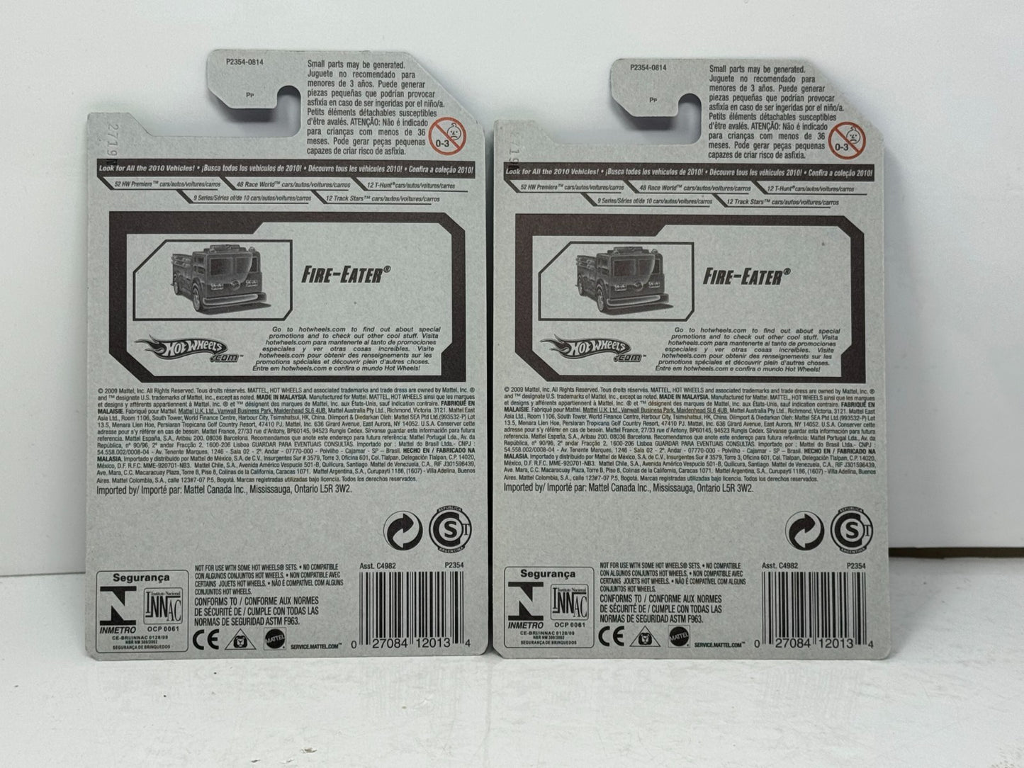 Hot Wheels T-Hunt Treasure Hunt Fire-Eater 1:64 Diecast Lot of 2 with Error facing wrong way