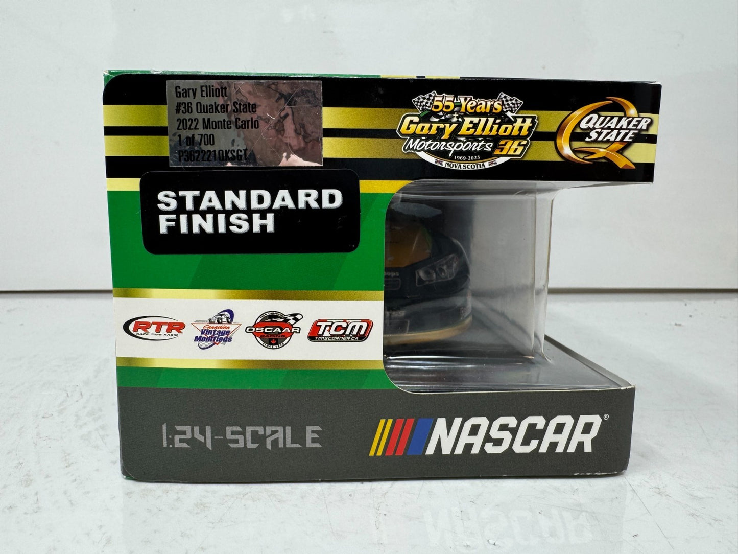 Lionel Nascar #36 Gary Elliott Quaker State 2022 Chevy 1:24 Diecast AUTOGRAPHED