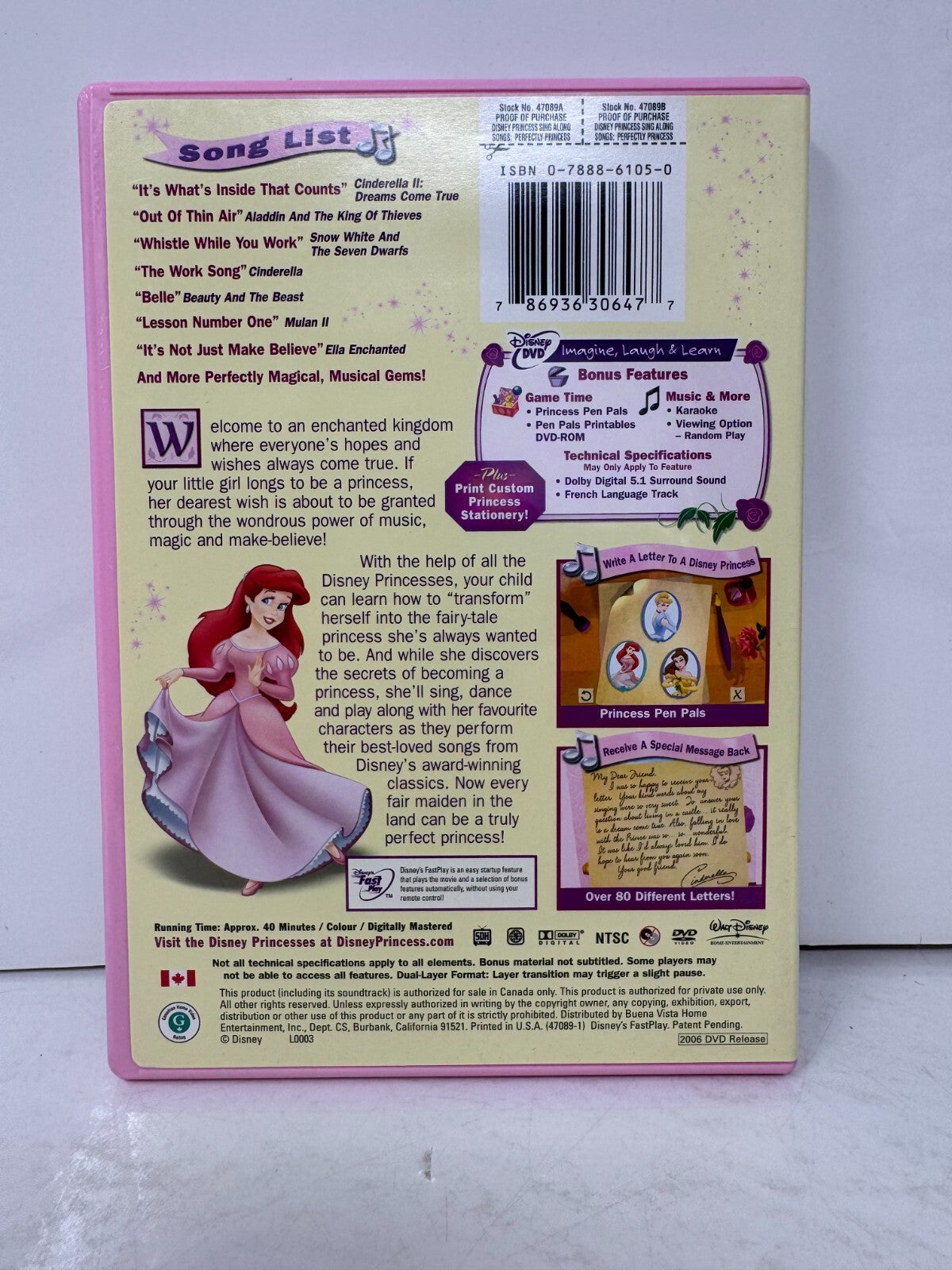 Disney Sing-Along-Songs: Disney Princess Vol. 3 (DVD) Good Condition!!!