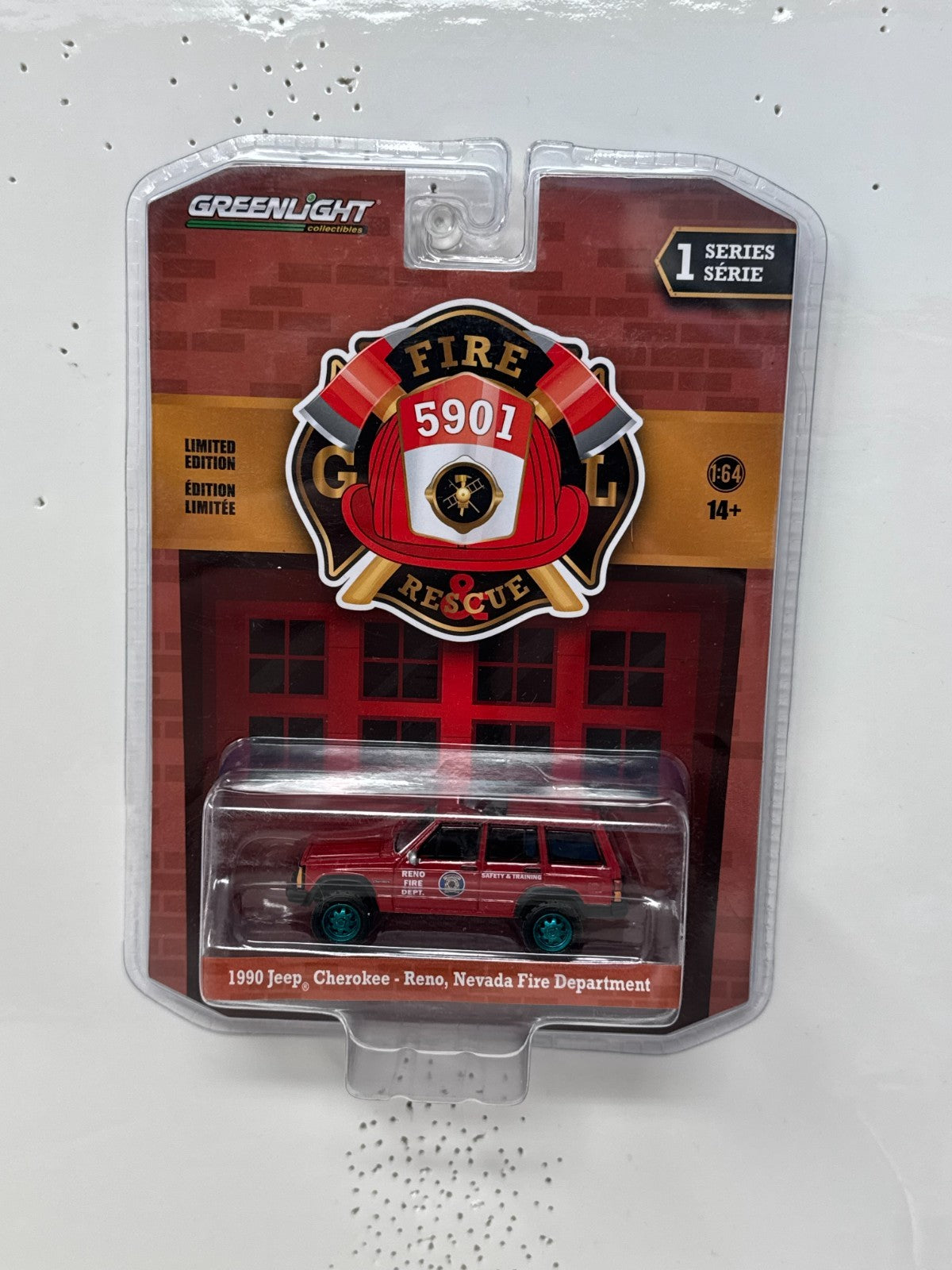 Greenlight Fire & Rescue 1990 Jeep Cherokee CHASE 1:64 Diecast