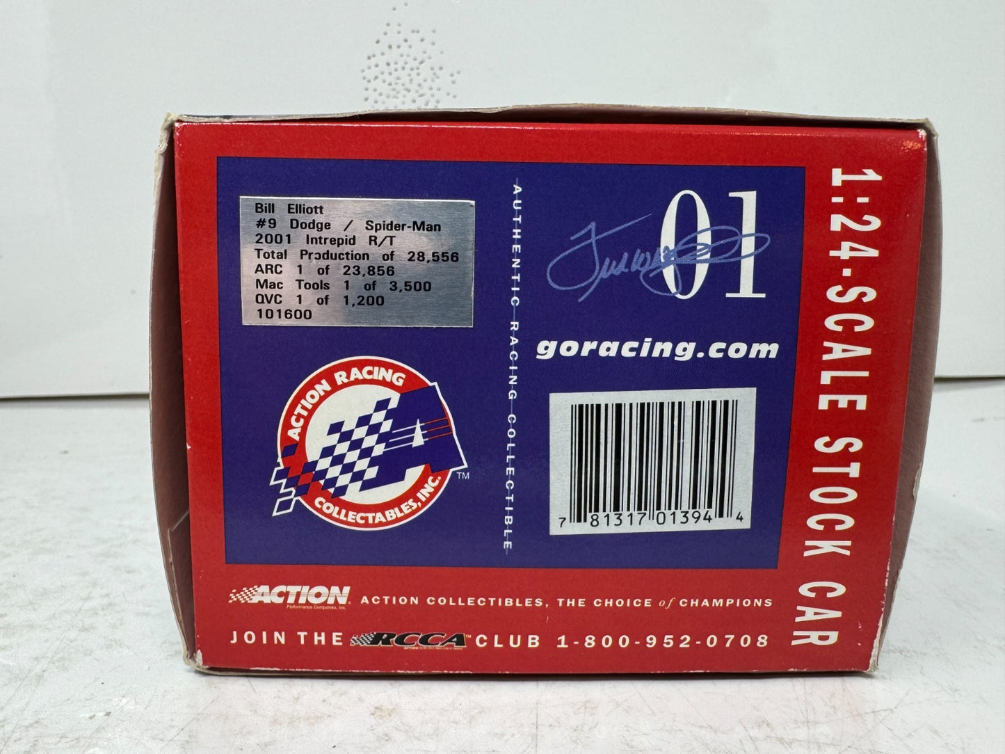 Action Nascar #9 Bill Elliott Spider-Man 2001 Dodge Intrepid R/T 1:24 Diecast