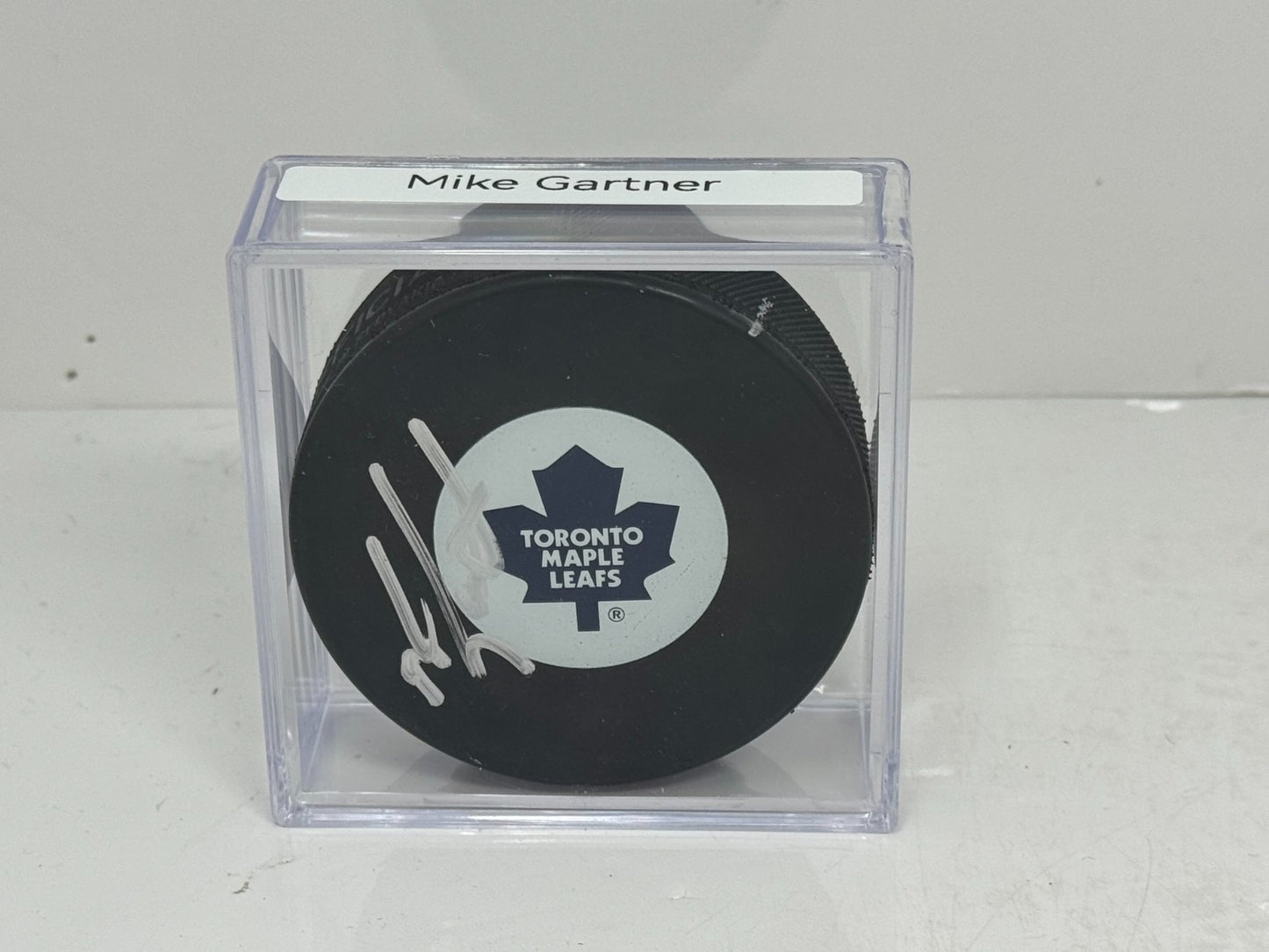 Mike Gartner Toronto Maple Leafs Signed NHL Autograph Puck Silver Auto