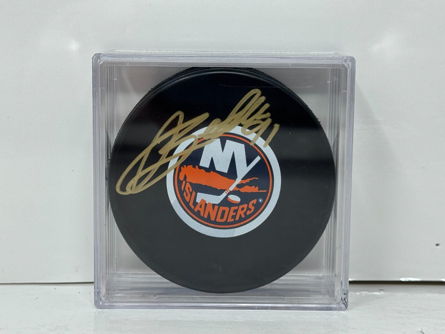 Anthony Beauvillier New York Islanders Signed NHL Autograph Puck Gold Auto
