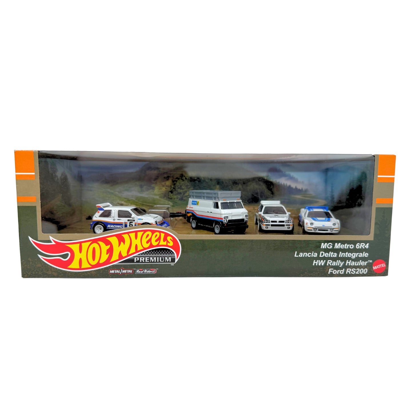 Hot Wheels Premium Rally Legends 4-Pack Collector Diorama Set 1:64 Diecast