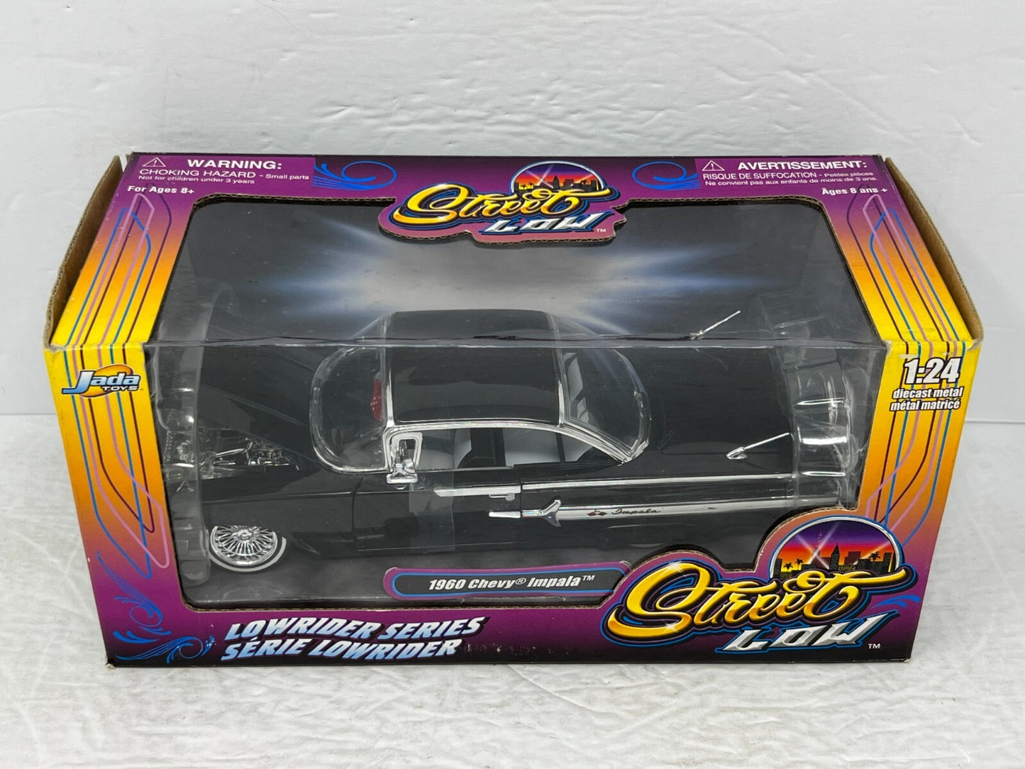 Jada Street Low 1960 Chevy Impala Coupe Lowrider Series 1:24 Diecast Color Black