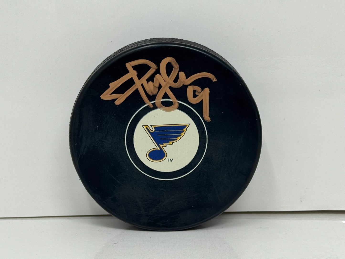 Shayne Corson St. Louis Blues Signed NHL Autograph Puck Gold Auto