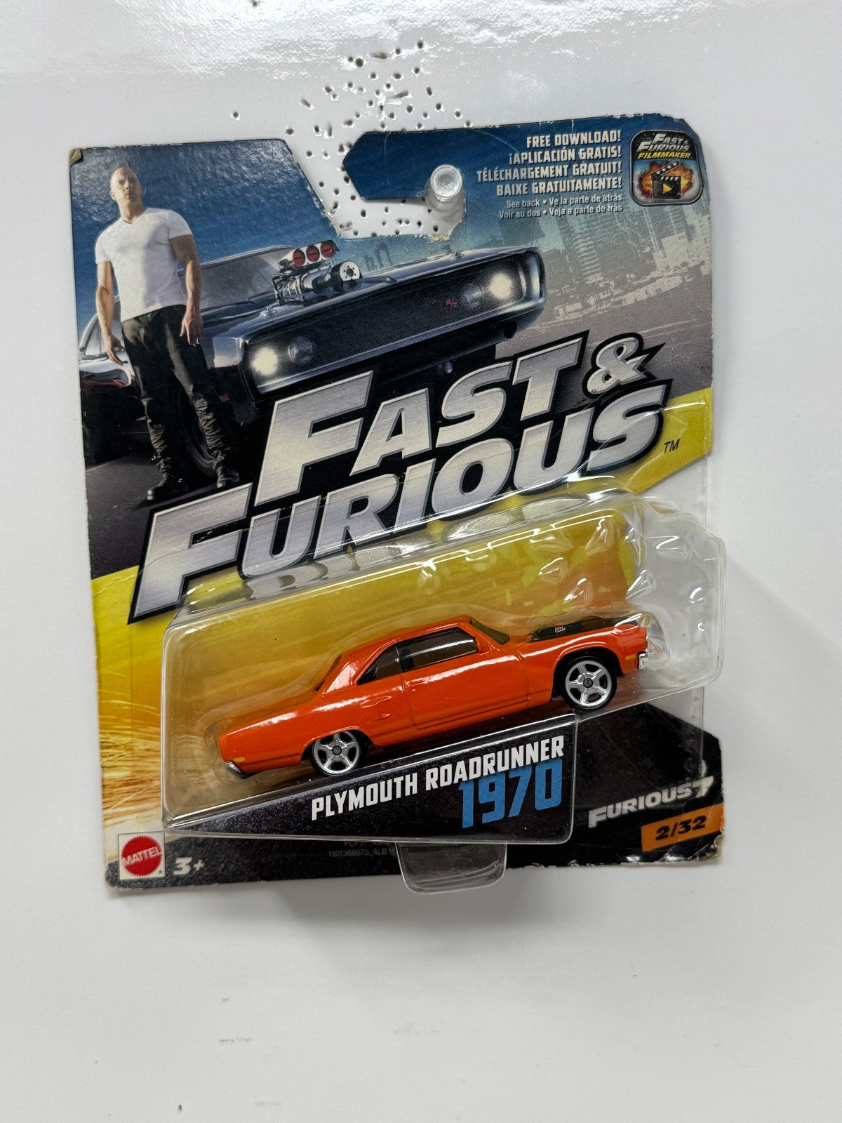 Mattel Fast & Furious 1970 Plymouth Road Runner Furious 7 1:55 Diecast