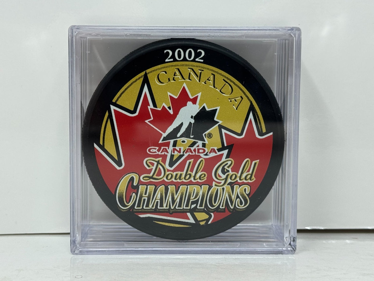 Cheryl Pounder & Becky Kellar Team Canada Autograph Puck Gold Auto