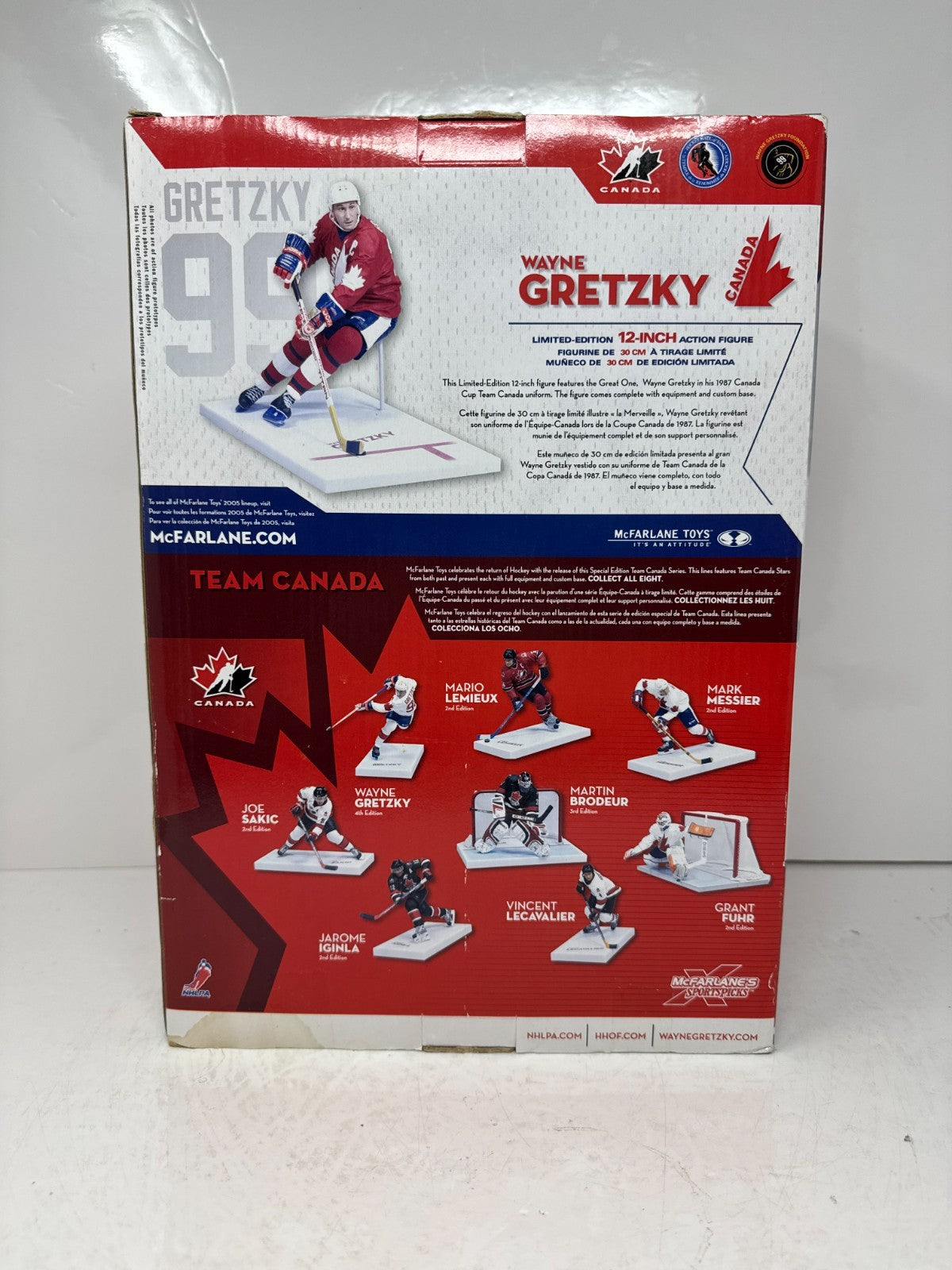 McFarlane NHL Wayne Gretzky Team Canada 1987 12" Inch Hockey Figure White Jersey