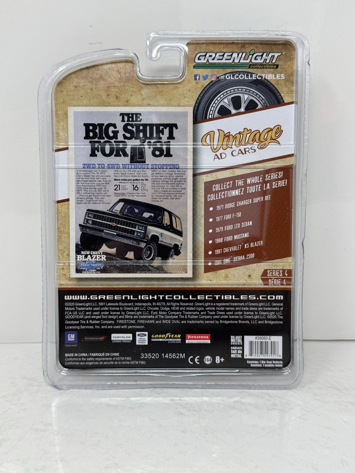 Greenlight Vintage AD Cars 1981 Chevrolet K5 Blazer 1:64 Diecast