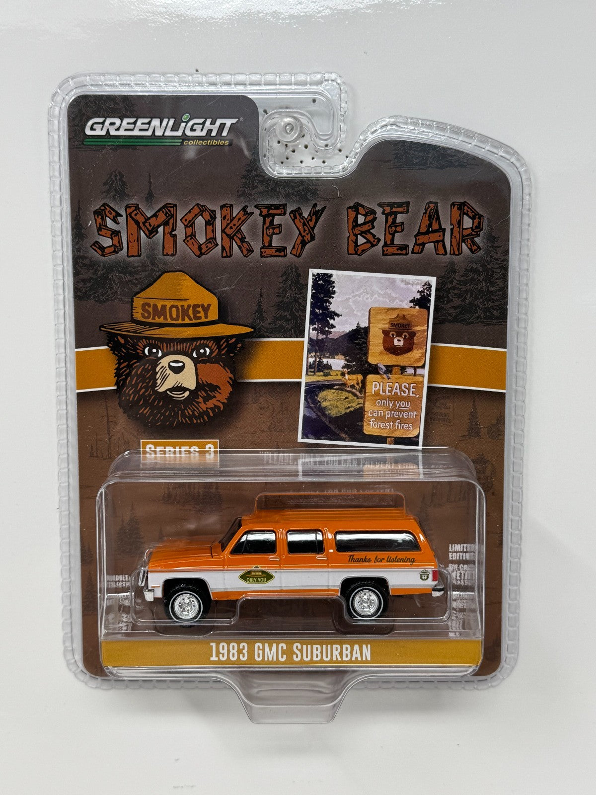 Greenlight Smokey Bear 1983 GMC Suburban 1:64 Diecast