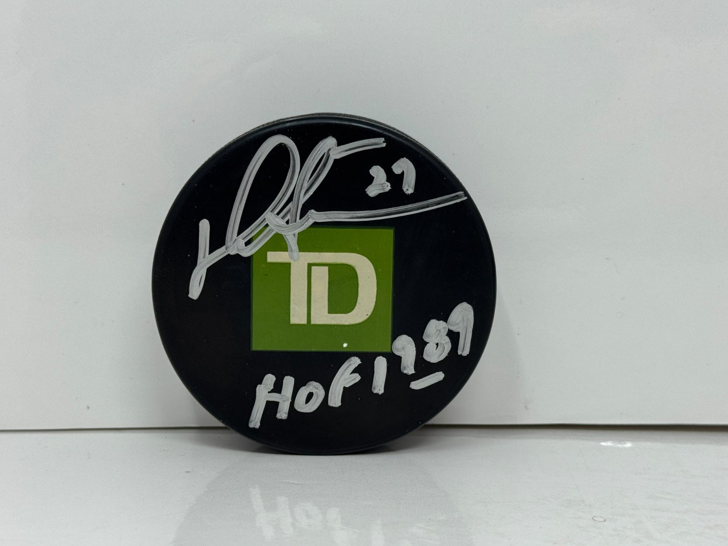 Darryl Sittler TD Bank Signed NHL Autograph Puck Silver Auto