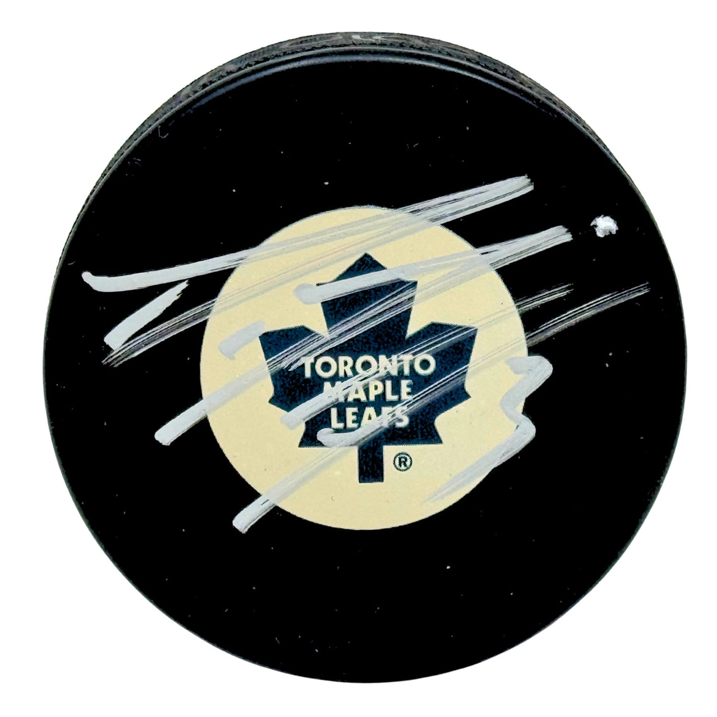 Dion Phaneuf Toronto Maple Leafs Signed NHL Autograph Puck Silver Auto