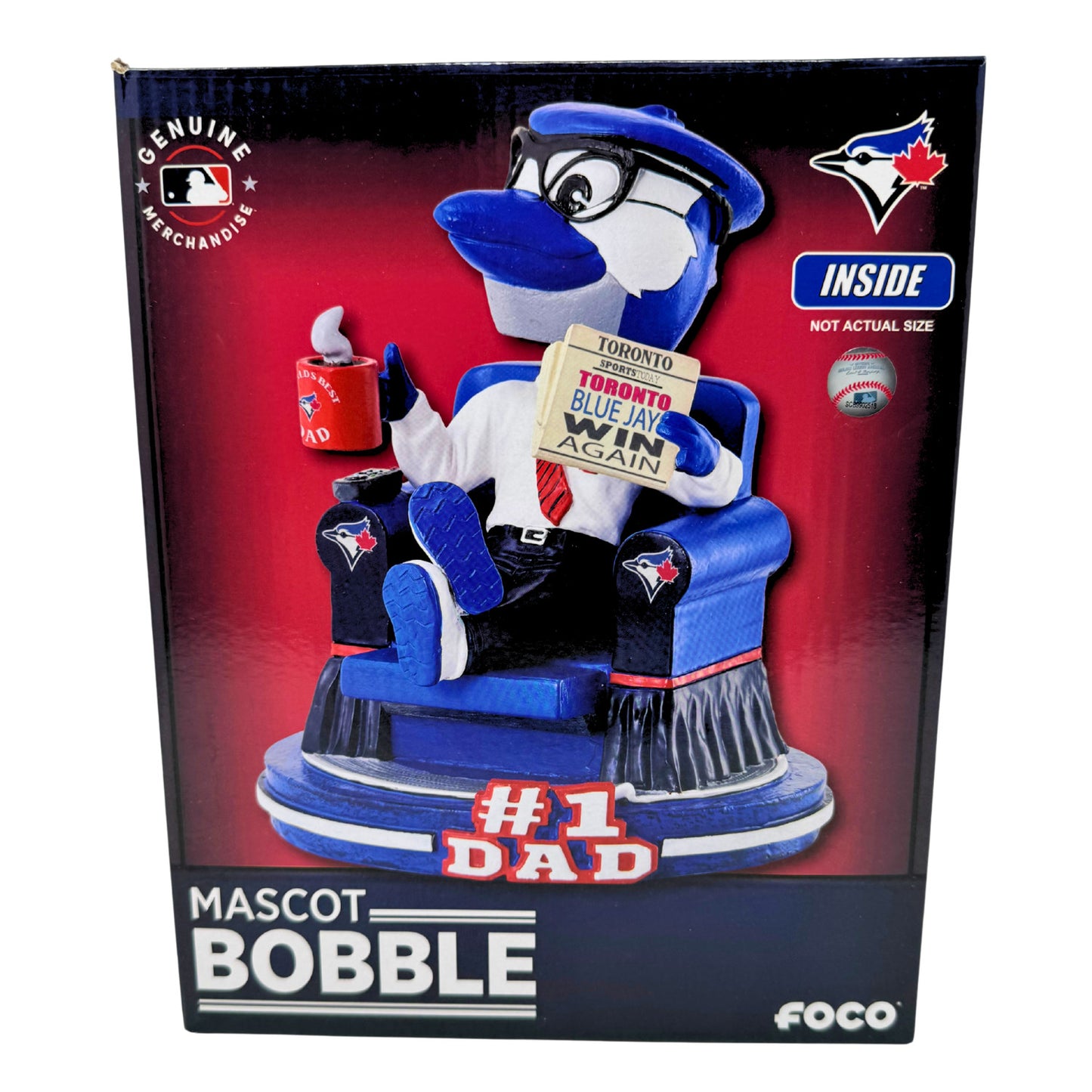 FOCO MLB Toronto Blue Jays #1 Dad Fathers Day ACE Mascot Bobblehead