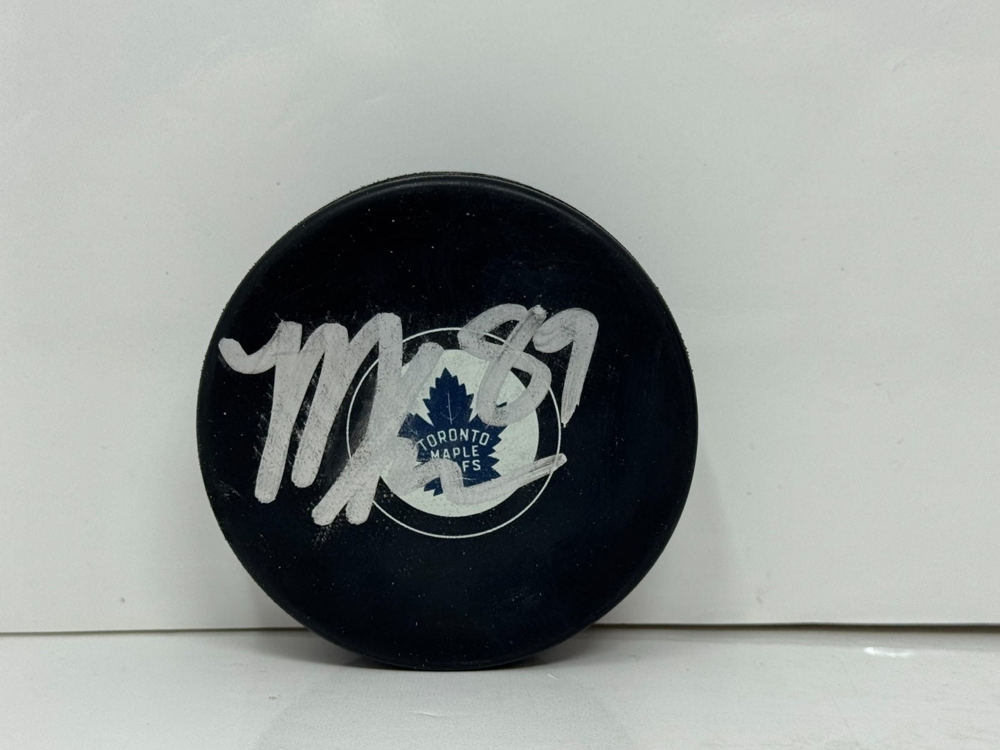 Matthew Knies Toronto Maple Leafs Signed NHL Autograph Puck Silver Auto