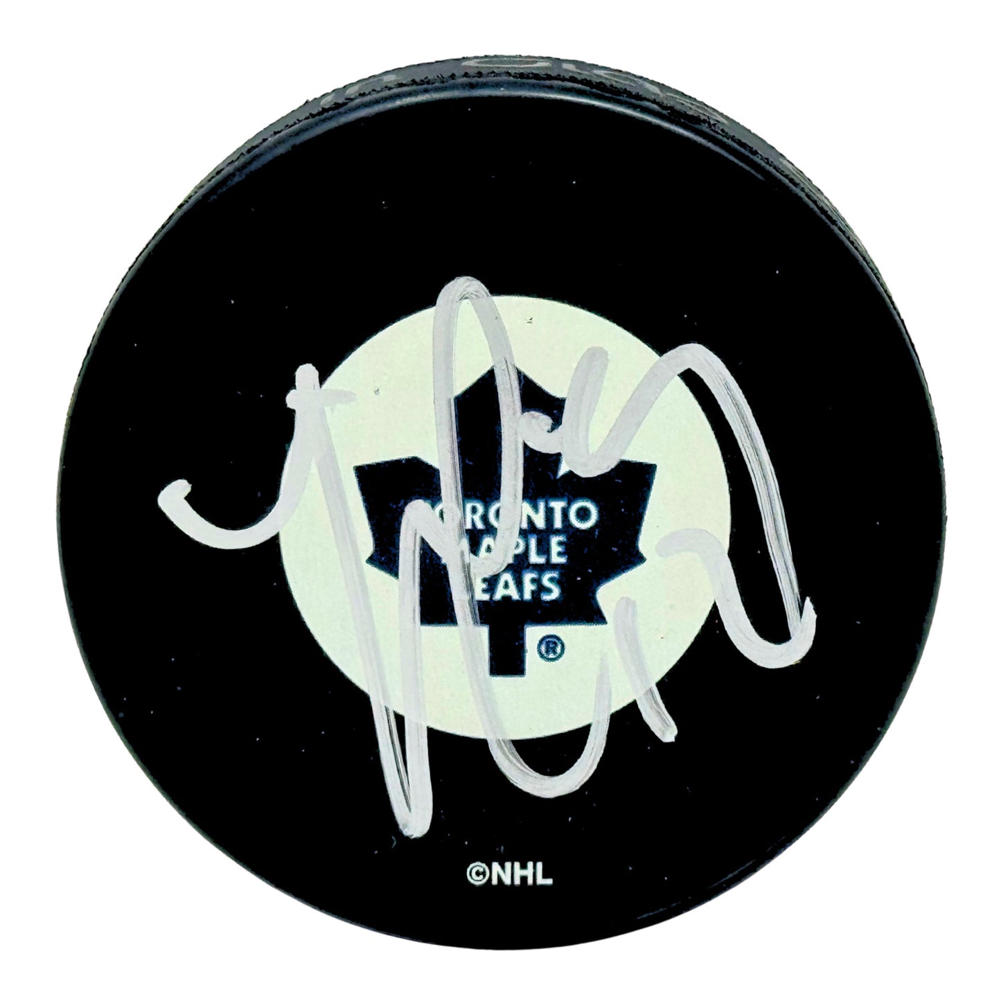 Rick Vaive Toronto Maple Leafs Signed NHL Autograph Puck Silver Auto