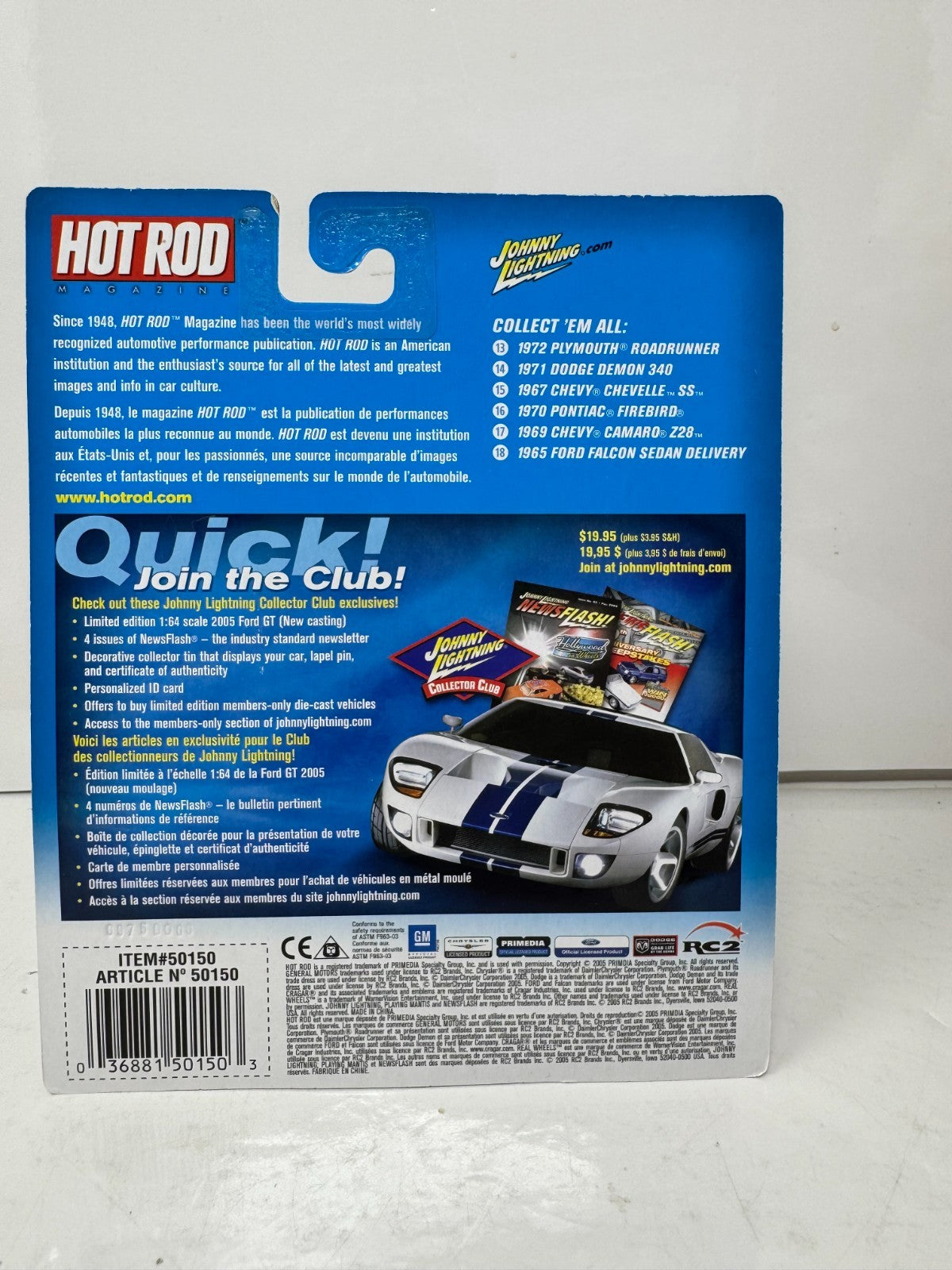 Johnny Lightning Hot Rod Magazine 1967 Chevy Chevelle SS 1:64 Diecast